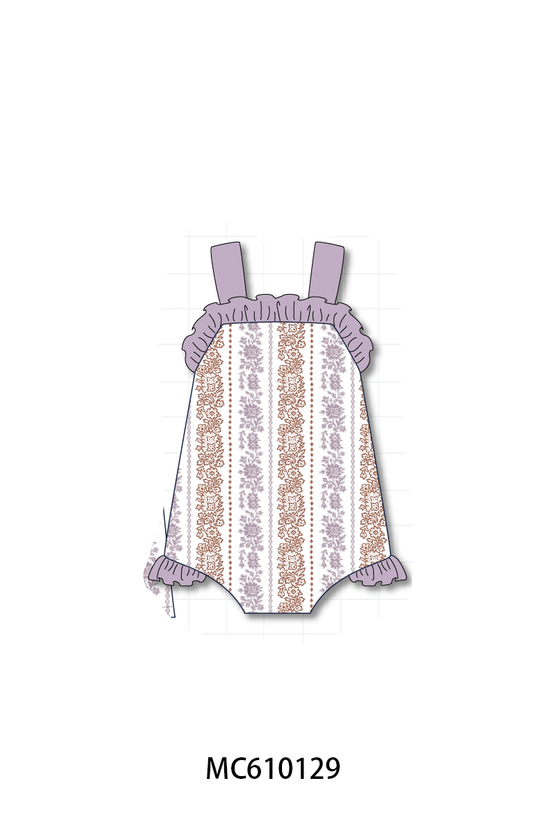 PO108 Purple floral print ruffle collection - closing 10/26 - ETA march