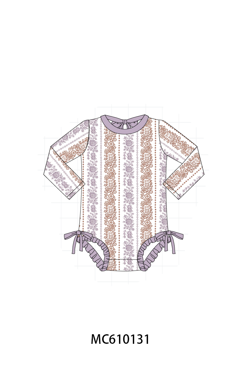 PO108 Purple floral print ruffle collection - closing 10/26 - ETA march
