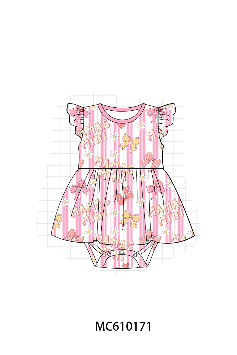 PO108 Pink bow stripe bamboo collection 2 - closing 10/26 - ETA march