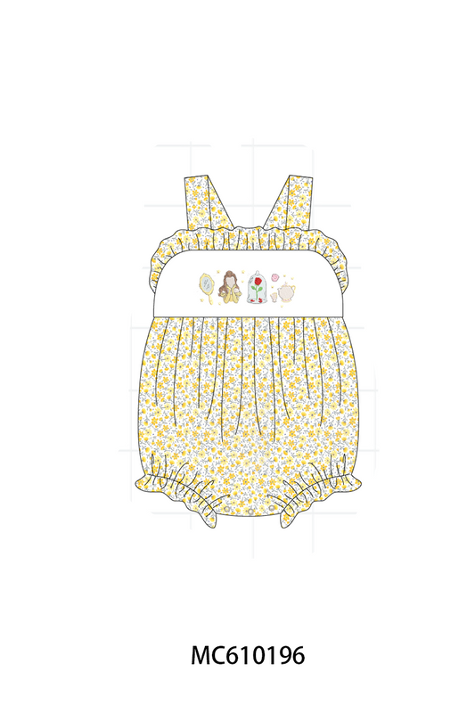 PO108 Mustard floral embroidery ruffle collection - closing 10/26 - ETA march