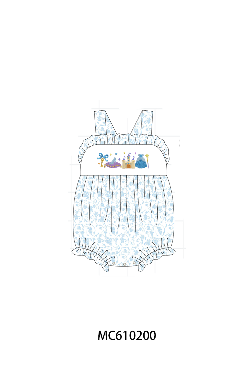 PO108 Blue cinderella embroidery ruffle collection - closing 10/26 - ETA march