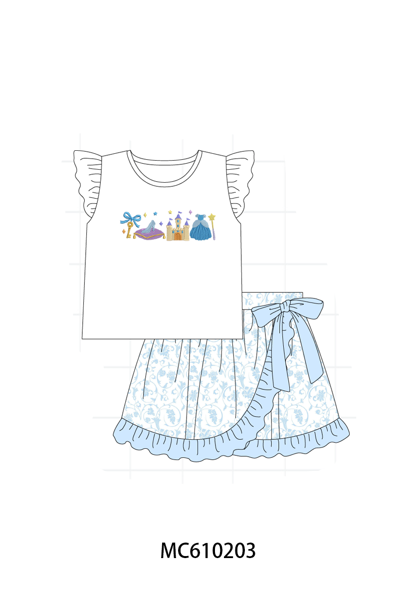 PO108 Blue cinderella embroidery ruffle collection - closing 10/26 - ETA march