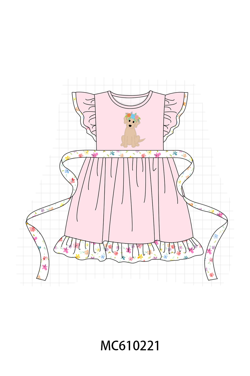 PO108 Pink puppy applique ruffle collection - closing 10/26 - ETA march