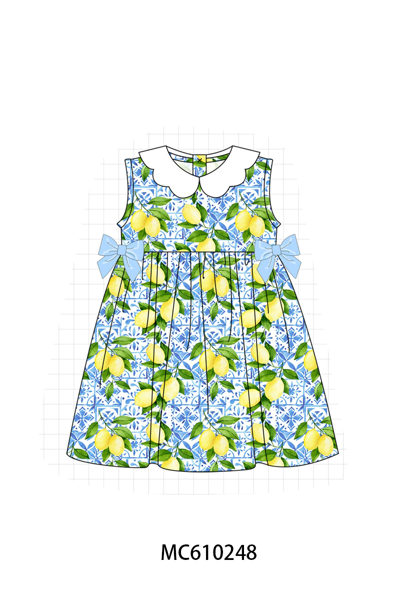 PO108 Blue lemon print bow collection - closing 10/26 - ETA march