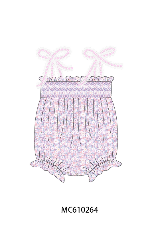 PO108 Pink floral bow smocked lace collection - closing 10/26 - ETA march