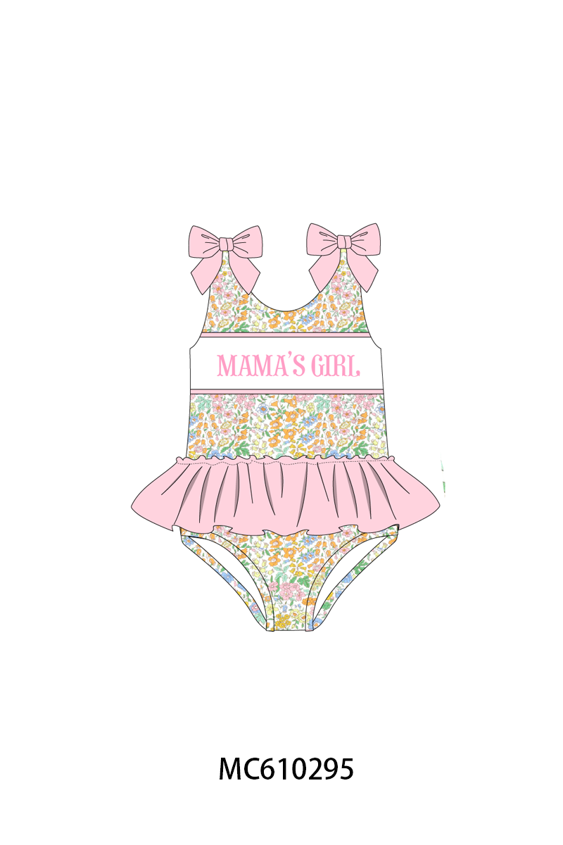PO108 Pink floral MAMA'S GIRL embroidery ruffle collection - closing 10/26 - ETA march