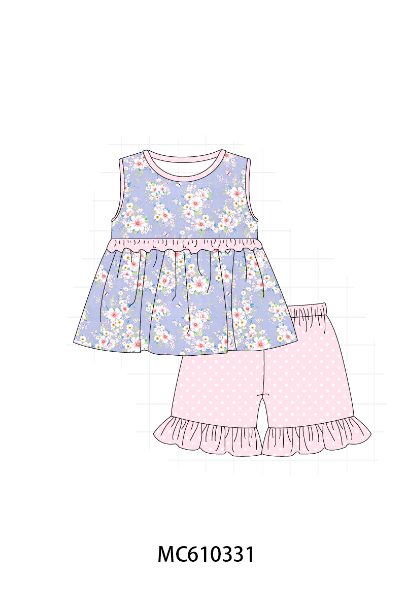 PO108 Lavender butterfly floral ruffle collection - closing 10/26 - ETA march