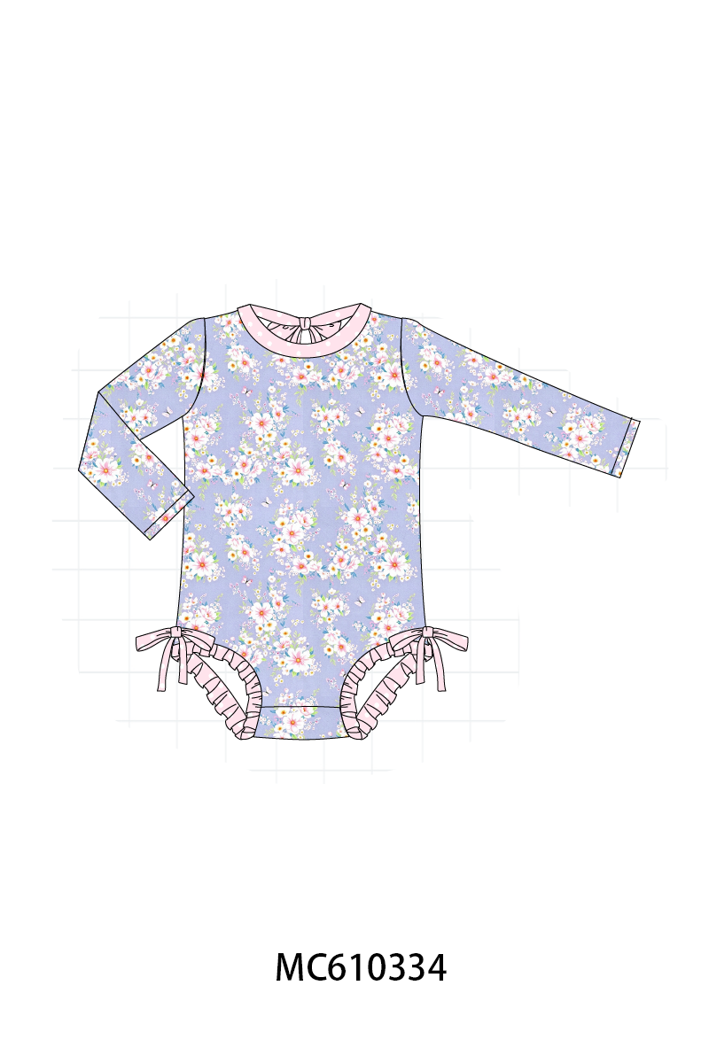 PO108 Lavender butterfly floral ruffle collection - closing 10/26 - ETA march