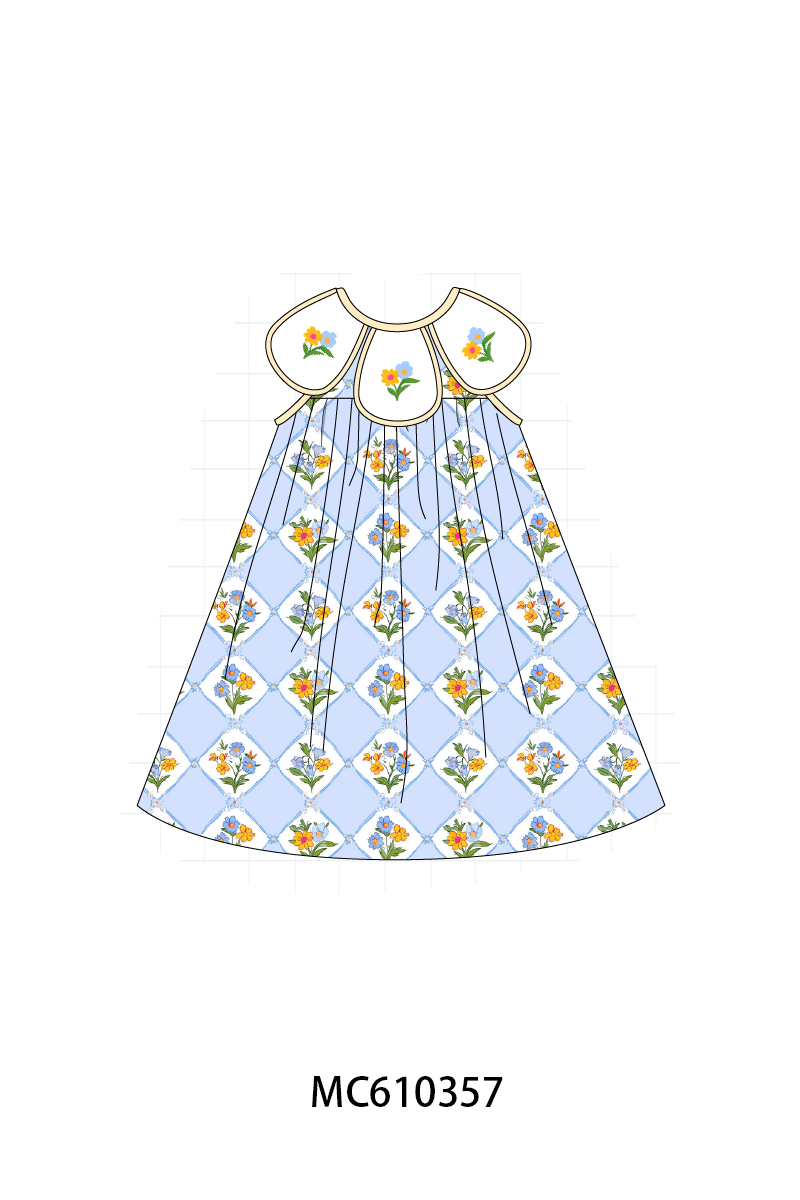 PO108 Blue floral embroidery collection - closing 10/26 - ETA march