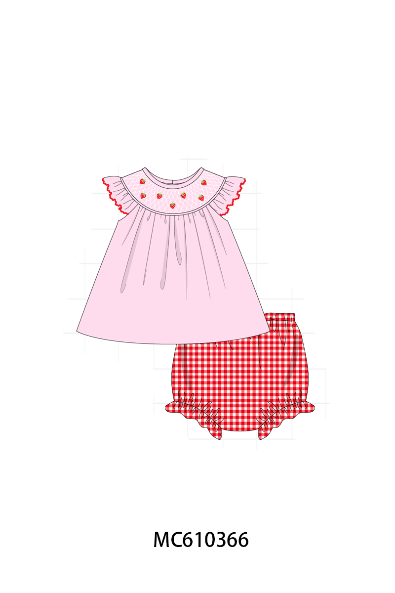 PO108 Pink strawberry smocked collection - closing 10/26 - ETA march