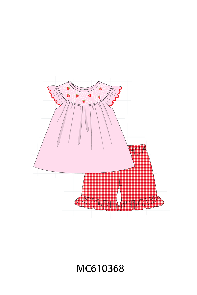 PO108 Pink strawberry smocked collection - closing 10/26 - ETA march