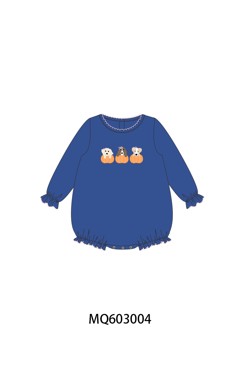 PO84 Navy puppy pumpkin embroidery collection - ETA late august - closing 3/23