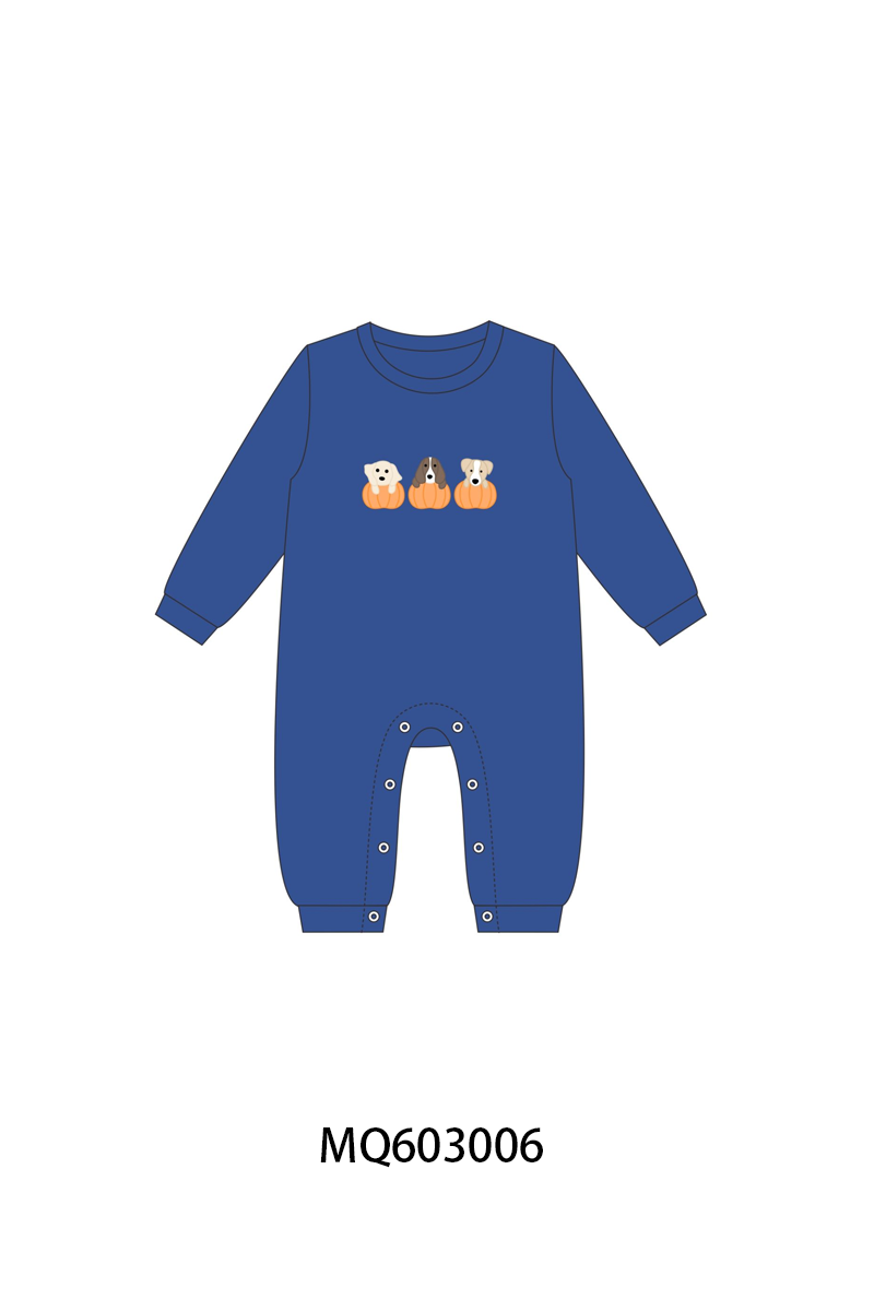 PO84 Navy puppy pumpkin embroidery collection - ETA late august - closing 3/23