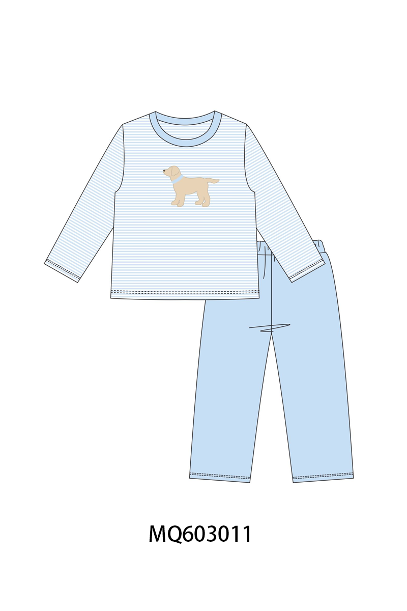 PO84 Blue&pink puppy embroidery stripe collection - ETA late august - closing 3/23