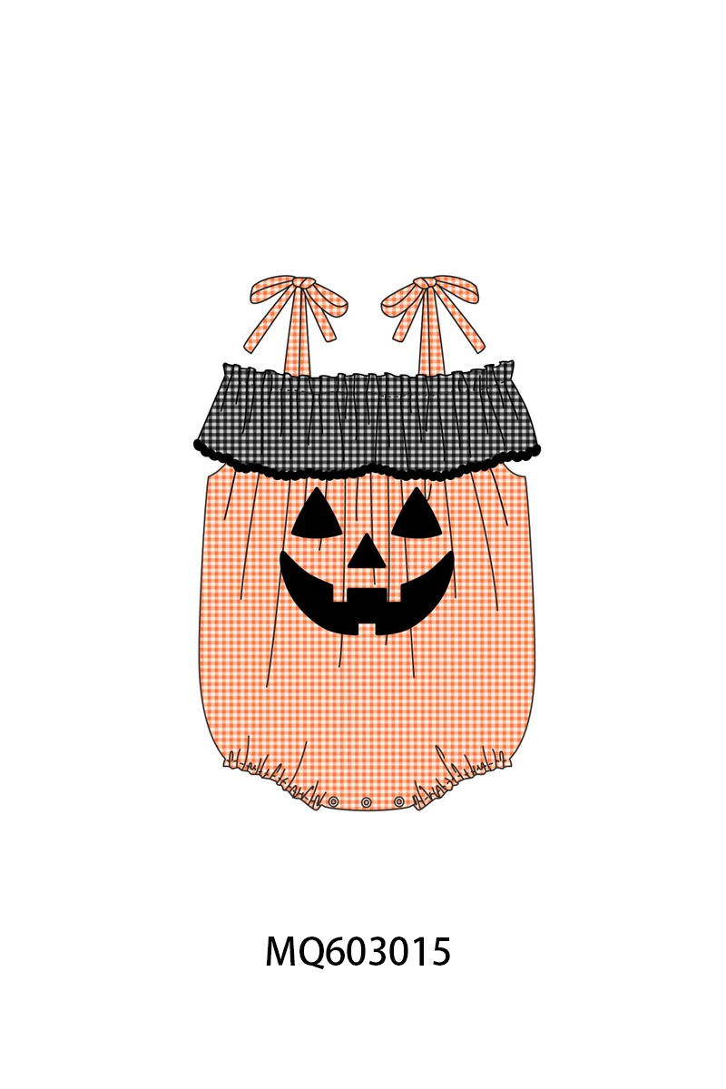PO84 Orange halloween applique gingham collection - ETA late august - closing 3/23