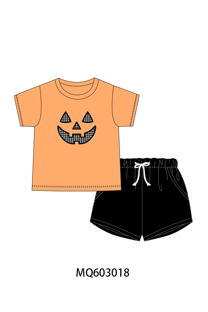 PO84 Orange halloween applique gingham collection - ETA late august - closing 3/23