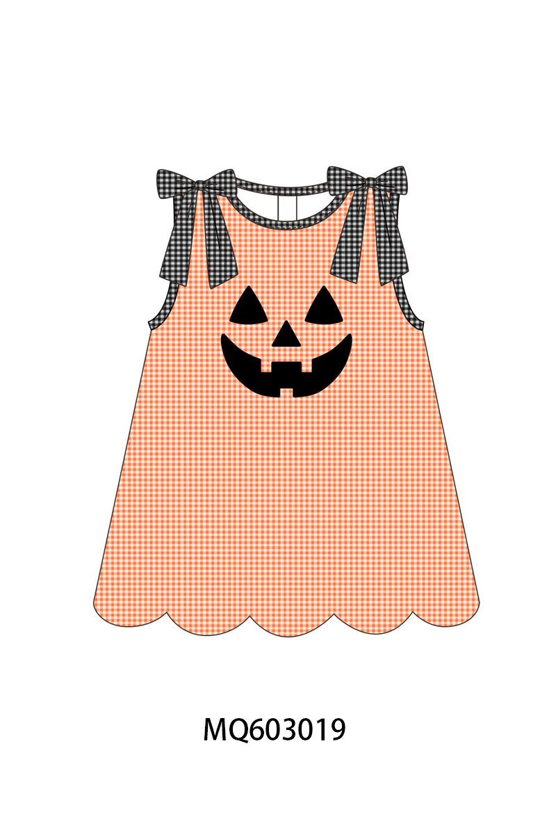 PO84 Orange halloween applique gingham collection - ETA late august - closing 3/23
