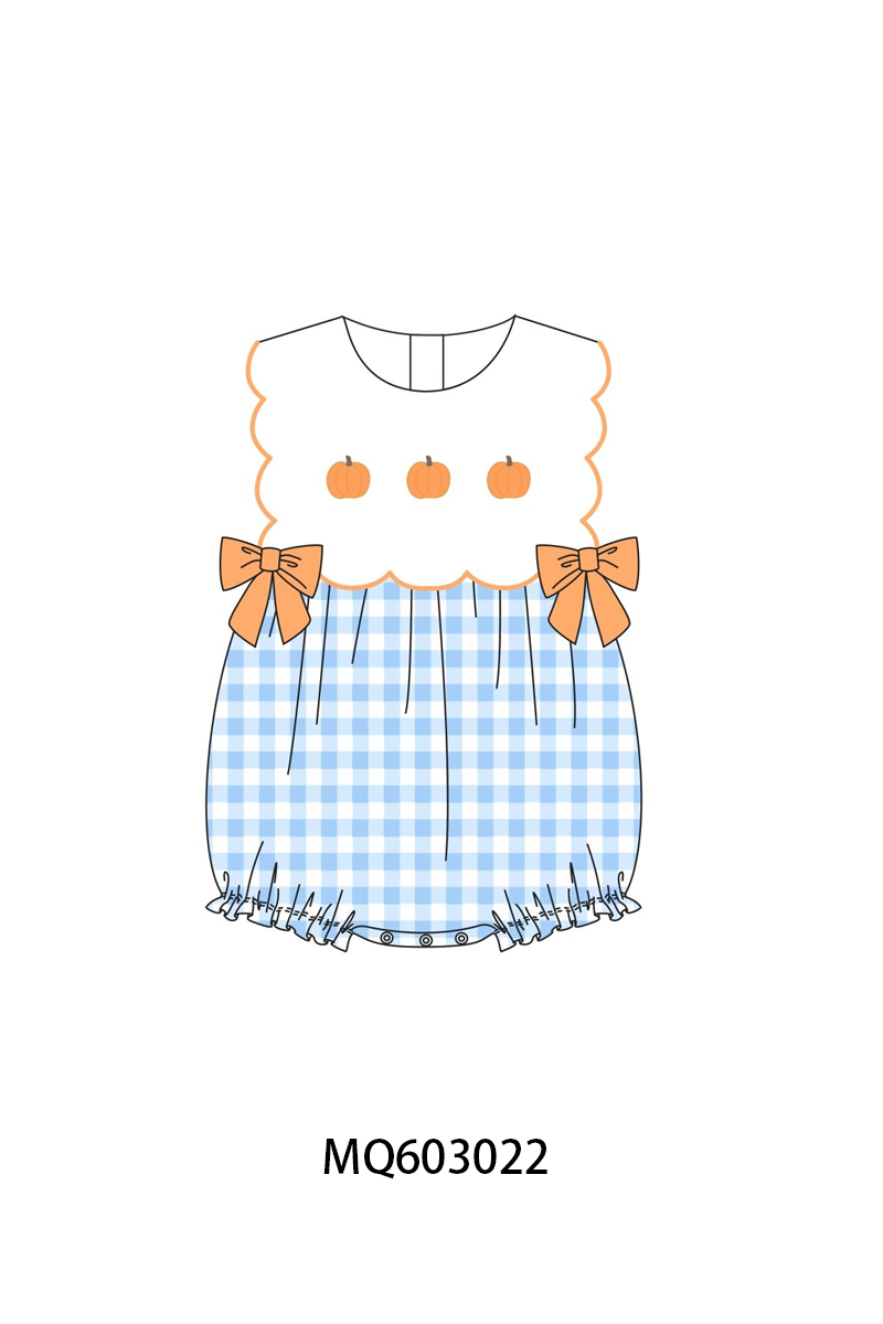 PO84 Blue gingham pumpkin embroidery collection - ETA late august - closing 3/23
