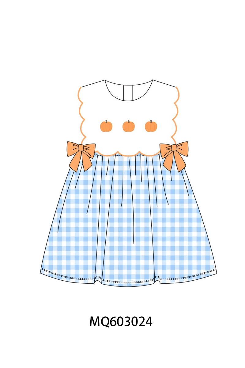 PO84 Blue gingham pumpkin embroidery collection - ETA late august - closing 3/23