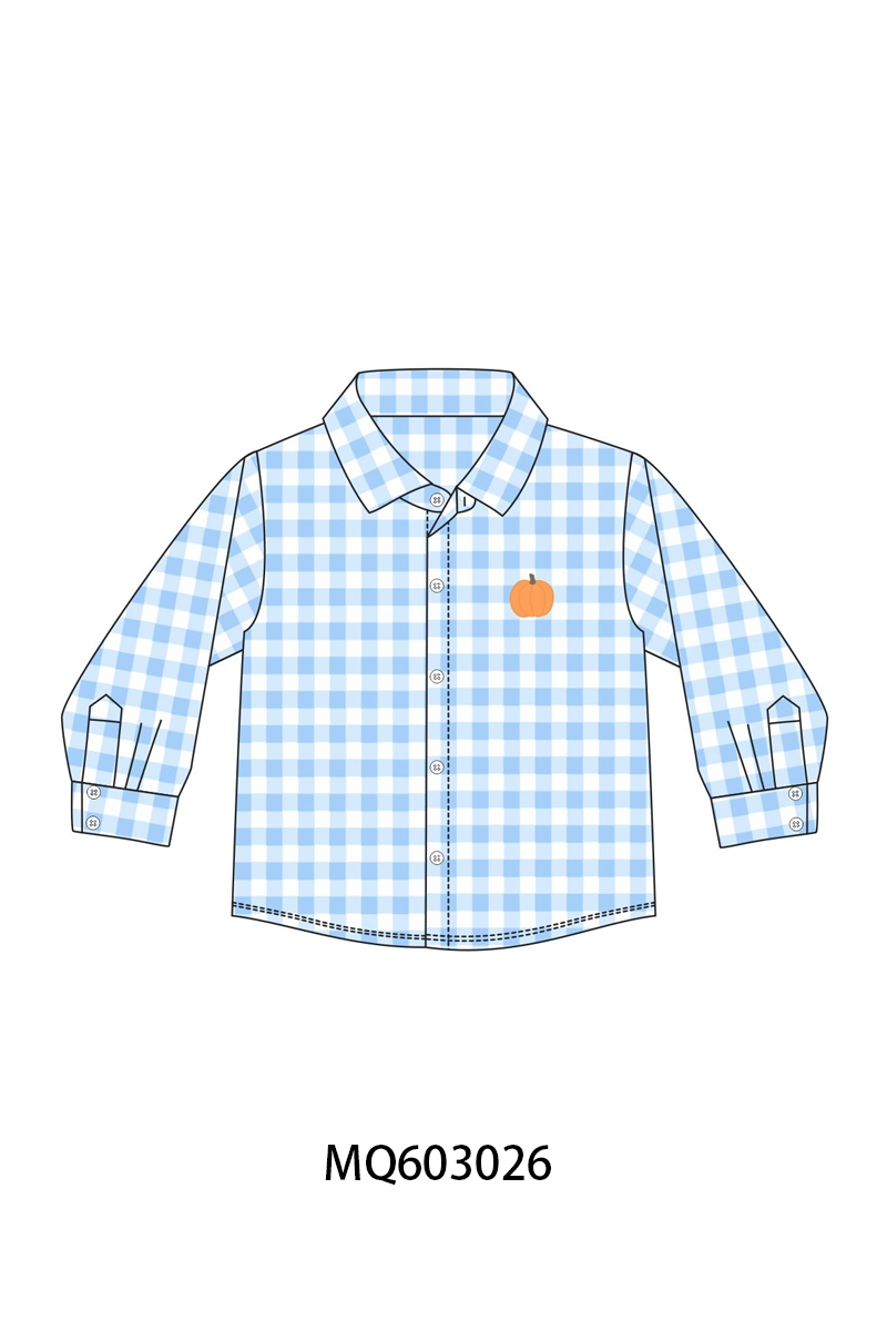 PO84 Blue gingham pumpkin embroidery collection - ETA late august - closing 3/23
