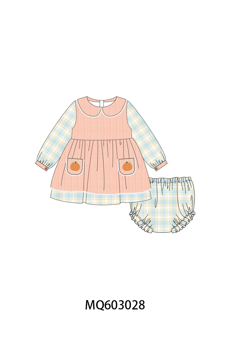 PO84 Coral pumpkin embroidery plaid collection - ETA late august - closing 3/23