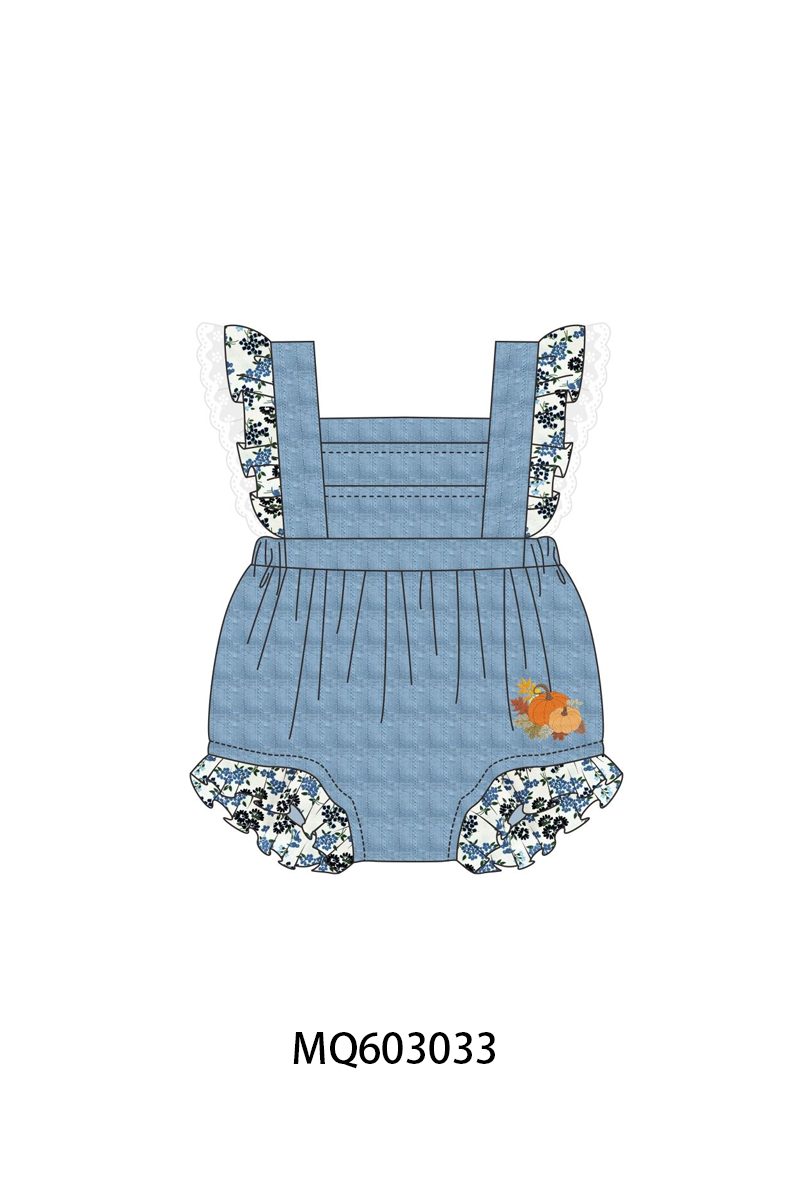 PO84 Blue pumpkin embroidery lace ruffle collection - ETA late august - closing 3/23