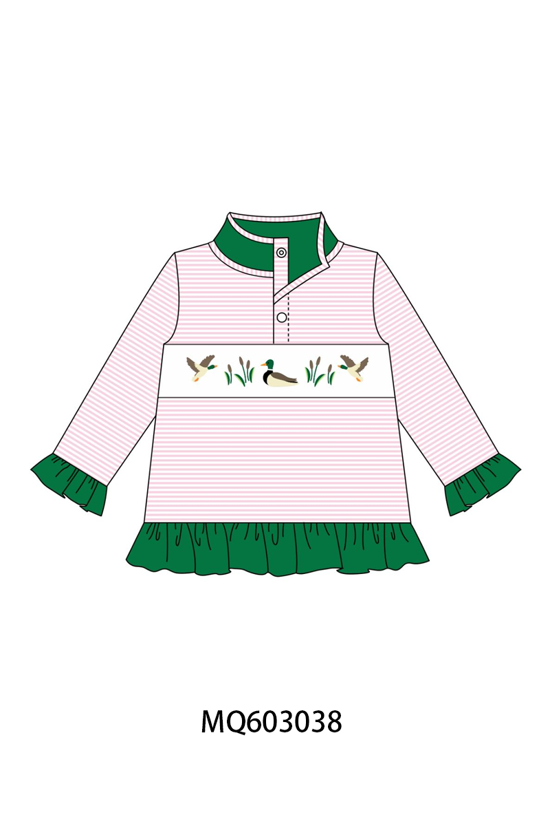 PO84 Green&pink duck embroidery stripe collection - ETA late august - closing 3/23