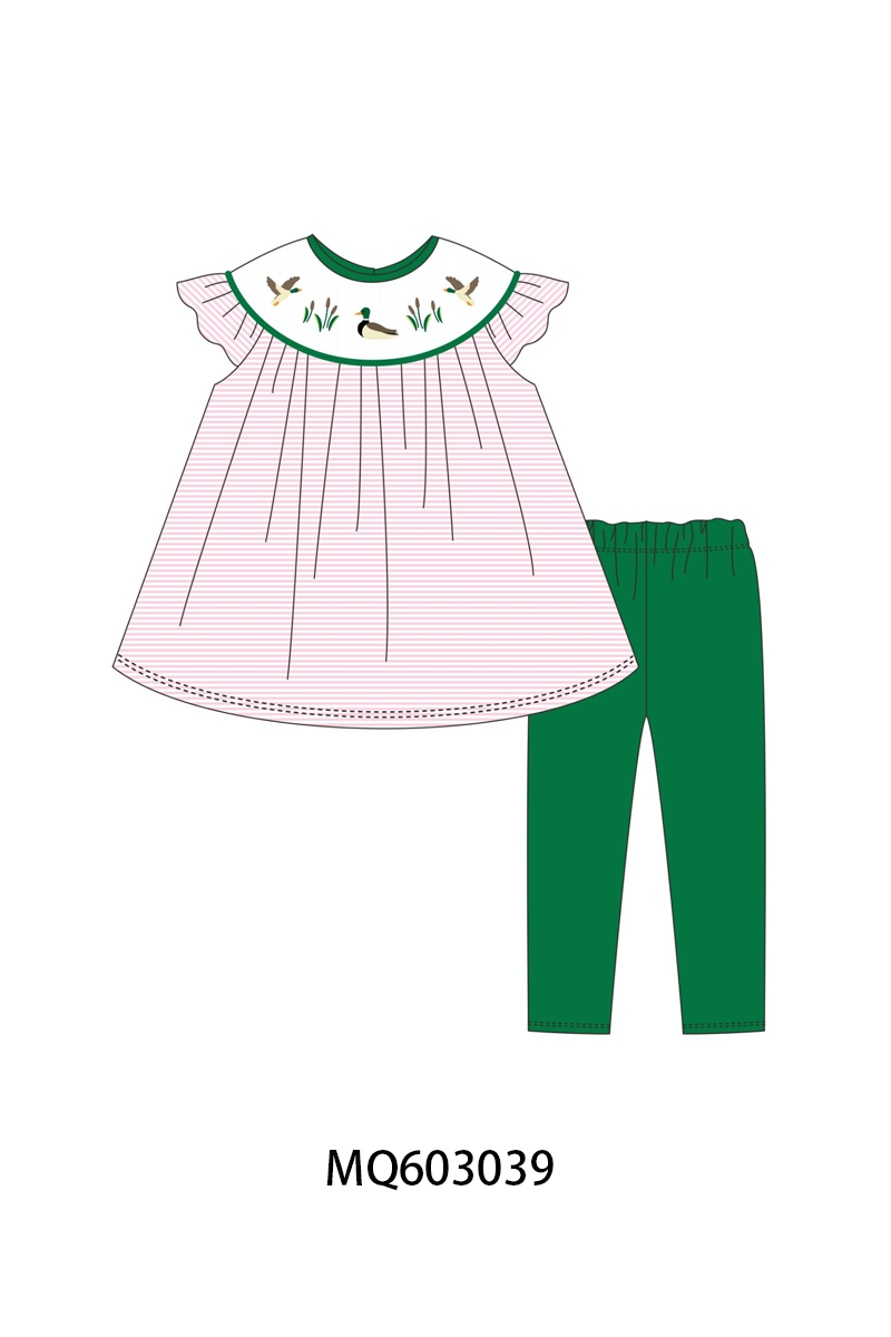 PO84 Green&pink duck embroidery stripe collection - ETA late august - closing 3/23