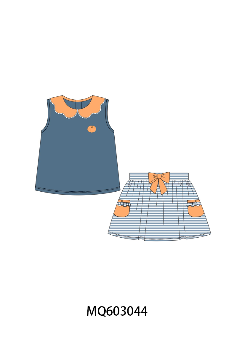 PO84 Teal pumpkin embroidery stripe ruffle collection - ETA late august - closing 3/23