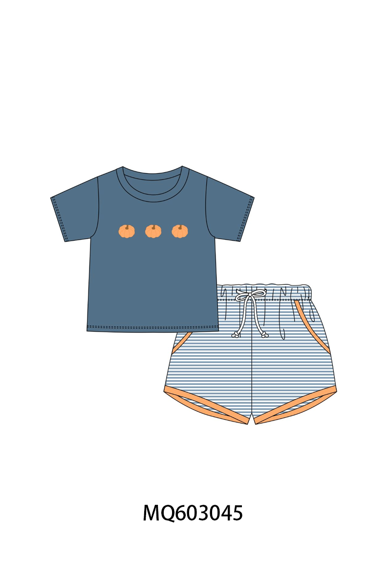 PO84 Teal pumpkin embroidery stripe ruffle collection - ETA late august - closing 3/23