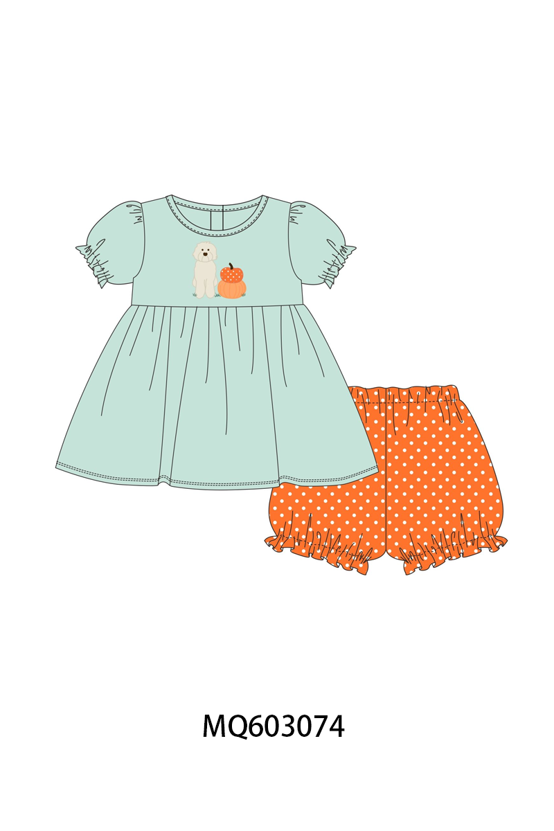 PO84 Green puppy pumpkin embroidery collection - ETA late august - closing 3/23