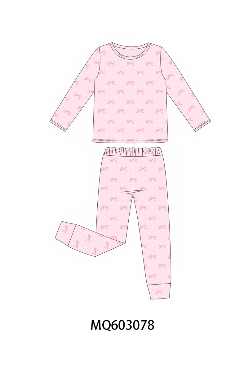 PO84 Pink bow print ruffle collection - ETA late august - closing 3/23