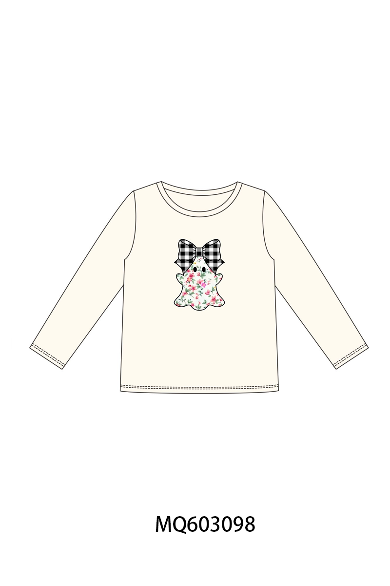 PO84 Beige halloween ghost bow embroidery collection - ETA late august - closing 3/23