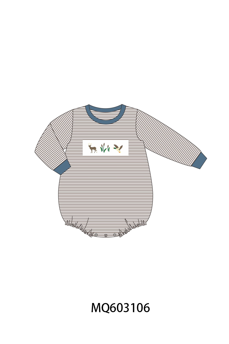PO84 Blue hunting embroidery stripe collection - ETA late august - closing 3/23