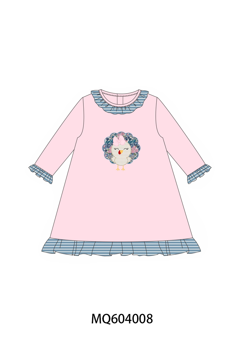 PO87 Pink thanksgiving turkey applique ruffle collection - closing 4/20 - ETA early October