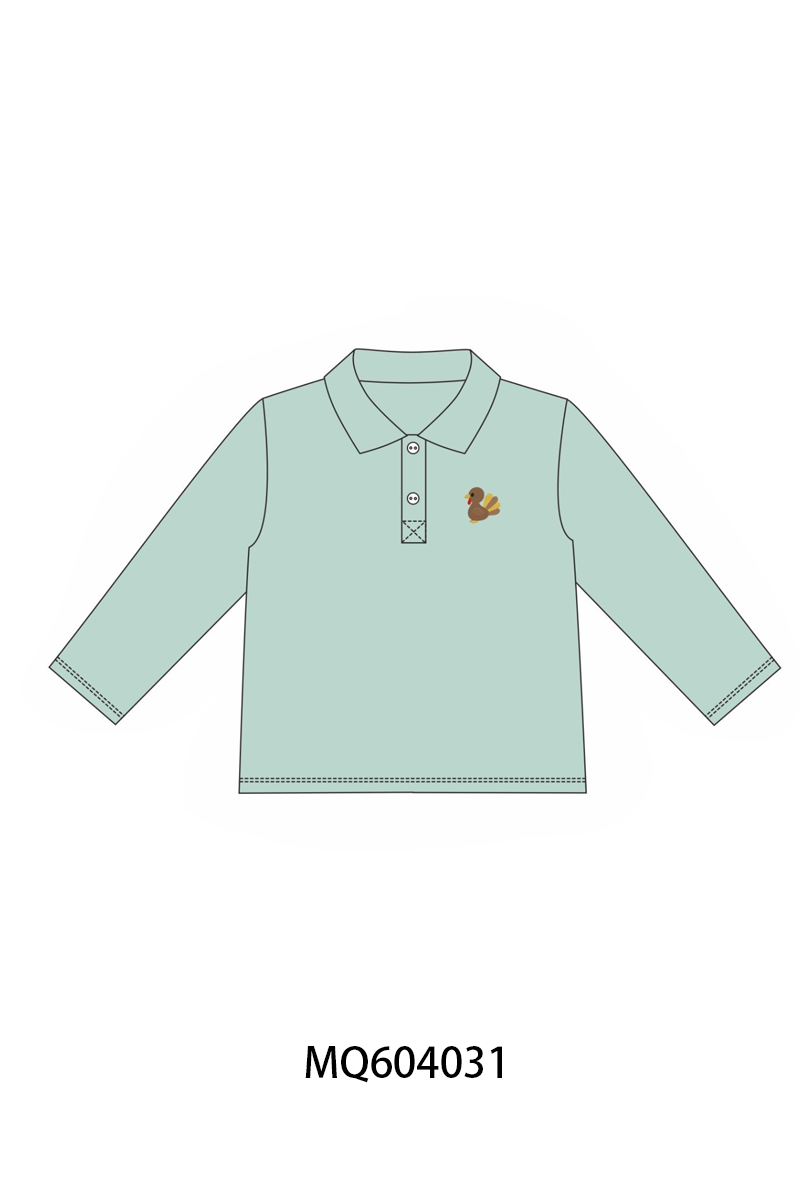 PO87 Green thanksgiving turkey embroidery gingham collection - closing 4/20 - ETA early October