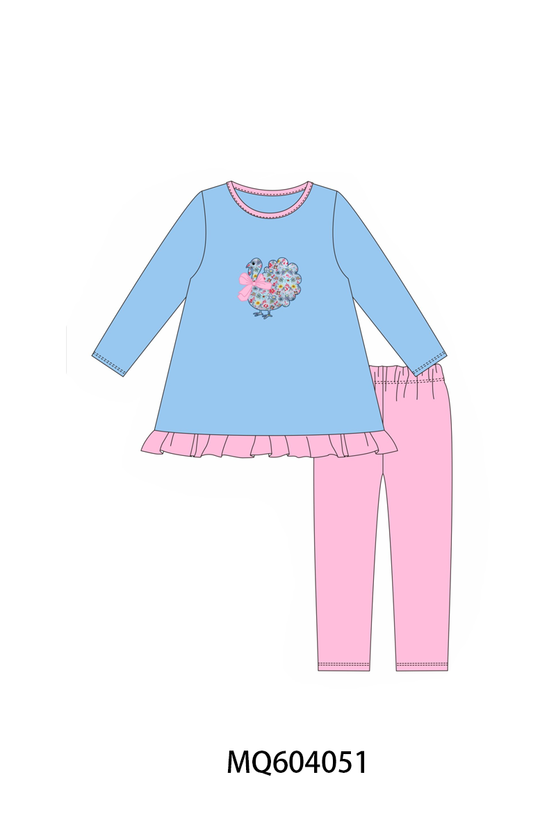 PO87 Blue thanksgiving turkey floral applique collection - closing 4/20 - ETA early October