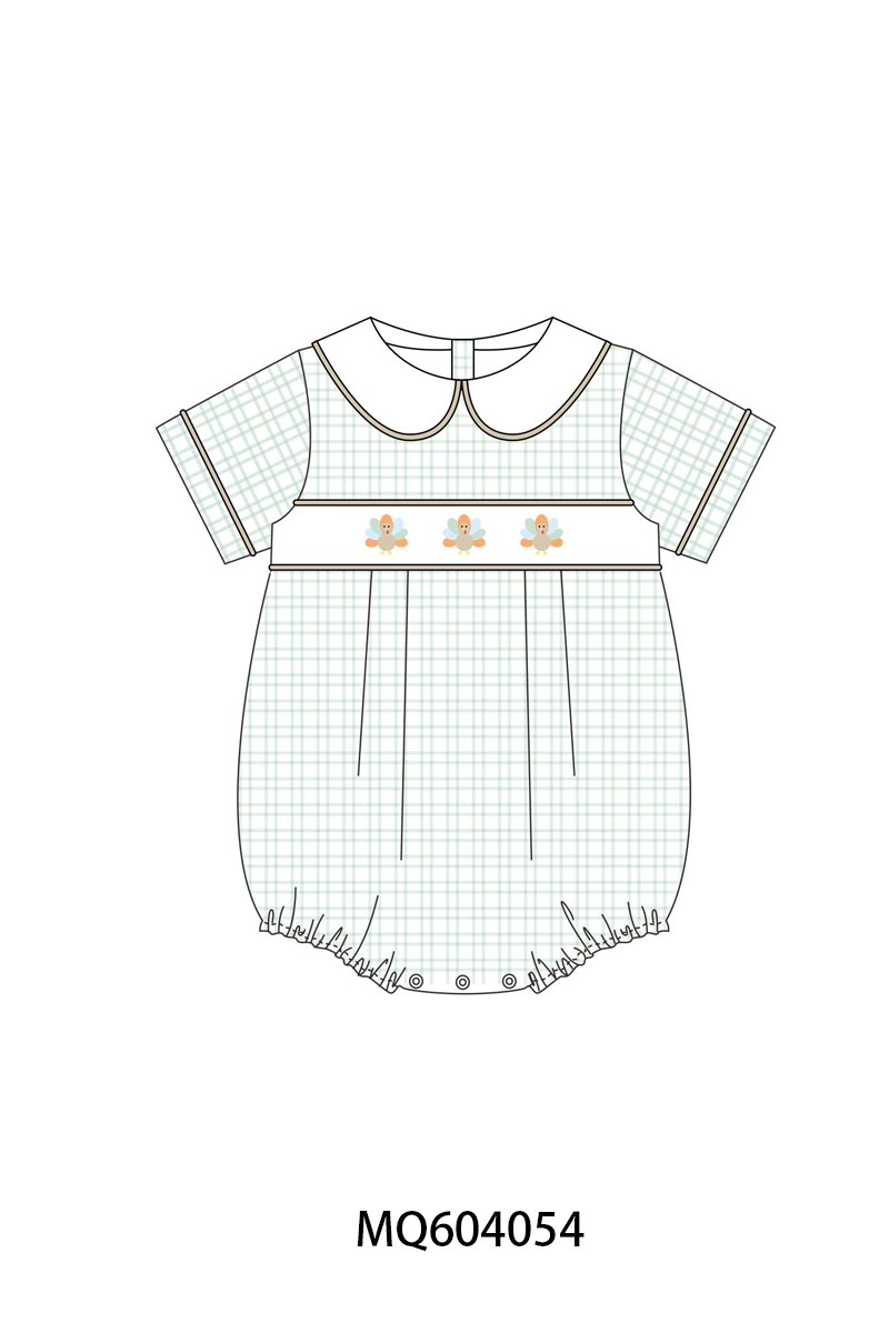 PO87 Green thanksgiving turkey embroidery plaid collection - closing 4/20 - ETA early October