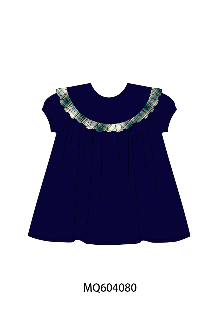 PO87 Navy ruffle plaid collection - closing 4/20 - ETA early October