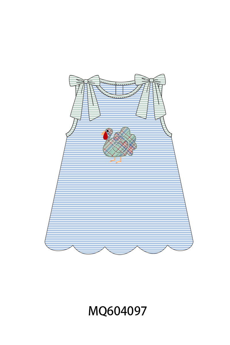PO87 Blue stripe thanksgiving turkey applique collection - closing 4/20 - ETA early October