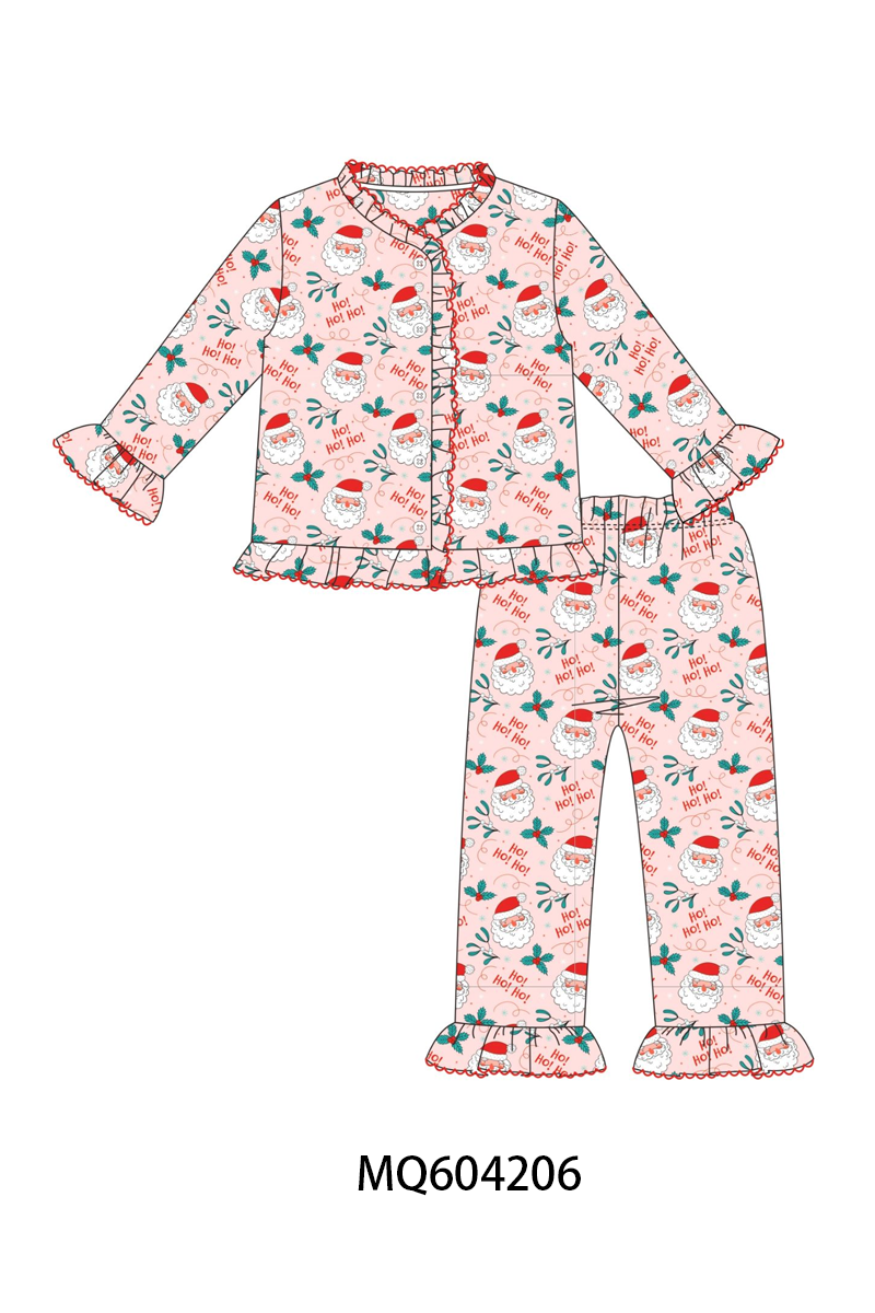 PO89 Pink&green christmas santa claus plaid bamboo collection - closing 5/4 - ETA late october
