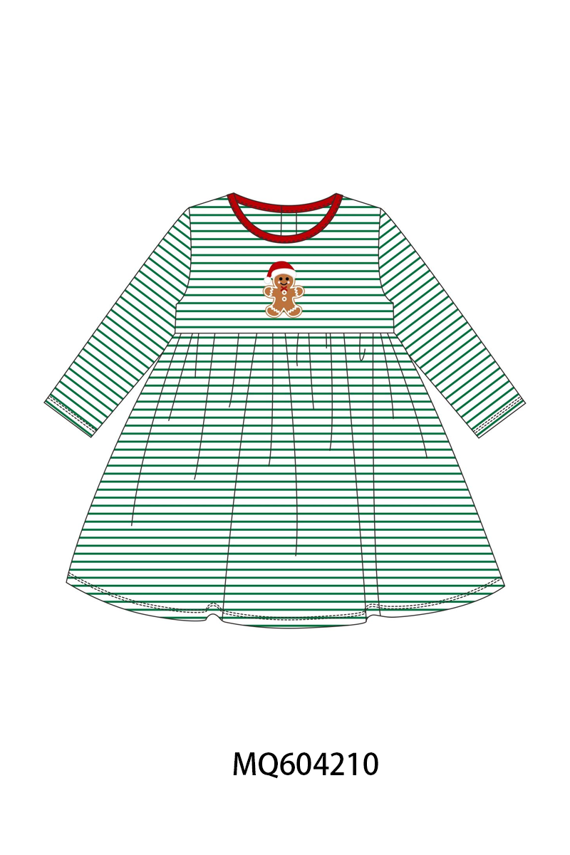 PO89 Green stripe gingerbread applique collection - closing 5/4 - ETA late october
