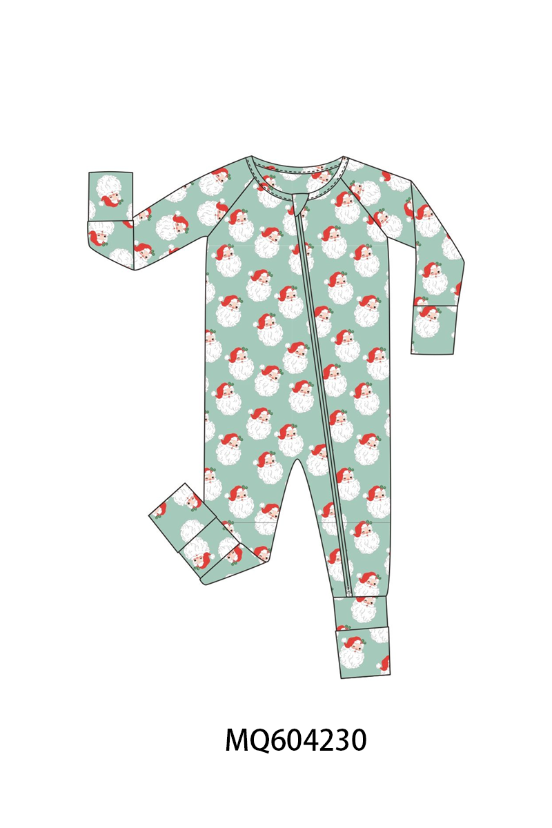 PO89 Pink&green christmas santa claus print bamboo collection - closing 5/4 - ETA late october