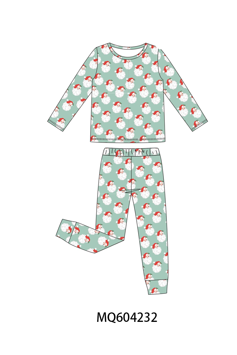 PO89 Pink&green christmas santa claus print bamboo collection - closing 5/4 - ETA late october