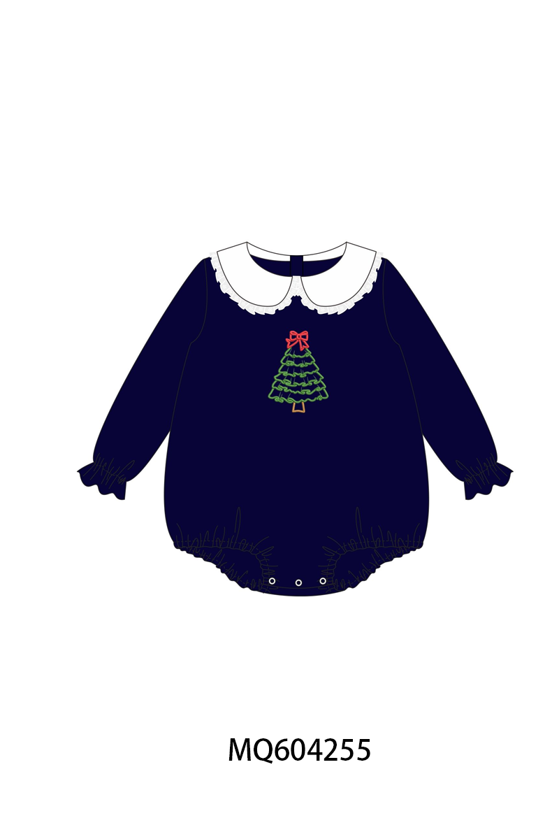 PO89 Navy christmas tree embroidery collection - closing 5/4 - ETA late october