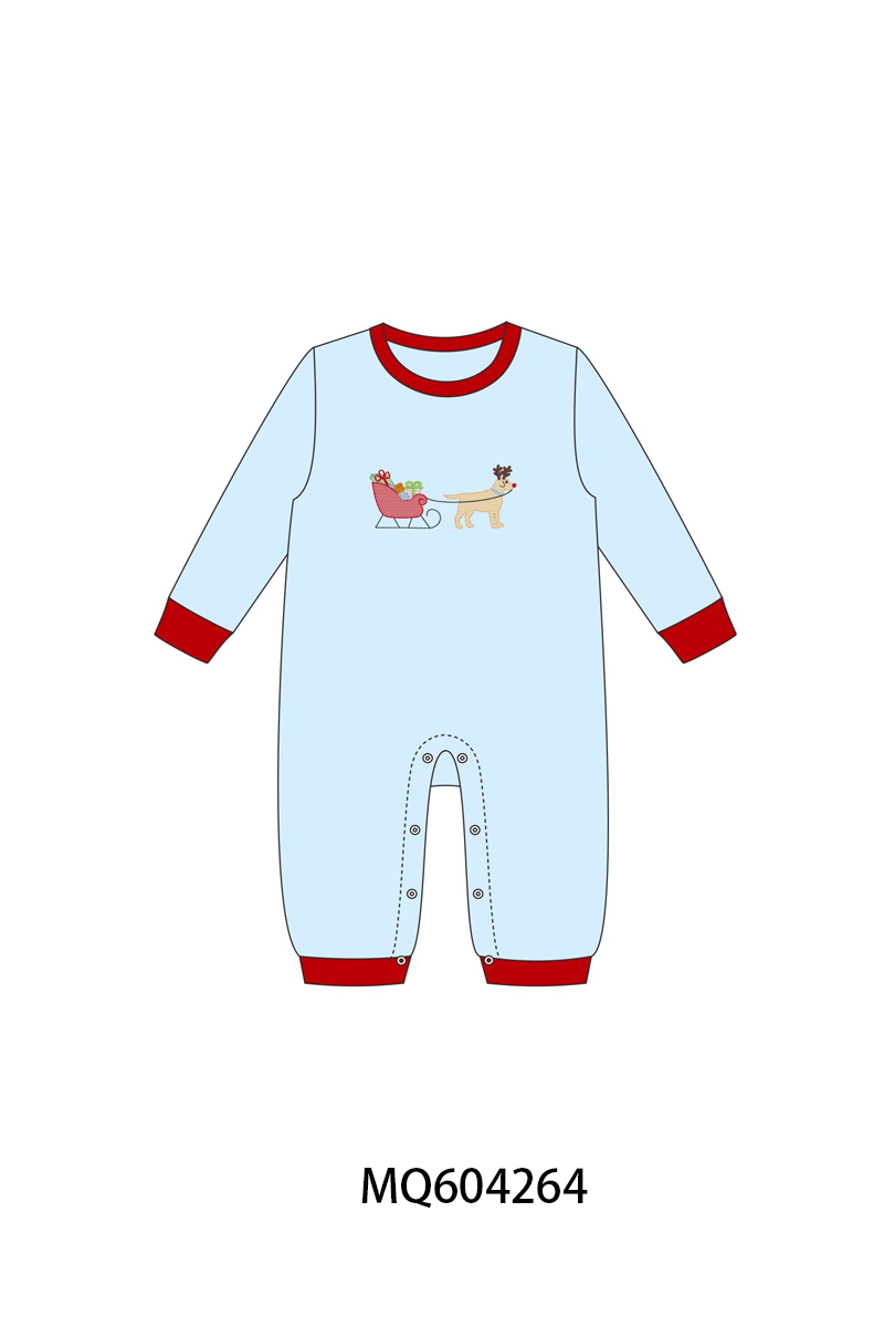 PO89 Blue christmas puppy embroidery collection - closing 5/4 - ETA late october