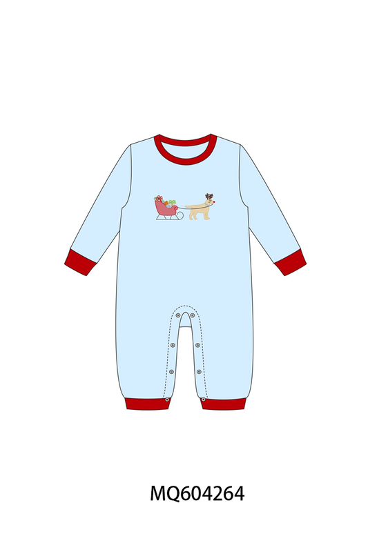 PO89 Blue christmas puppy embroidery collection - closing 5/4 - ETA late october