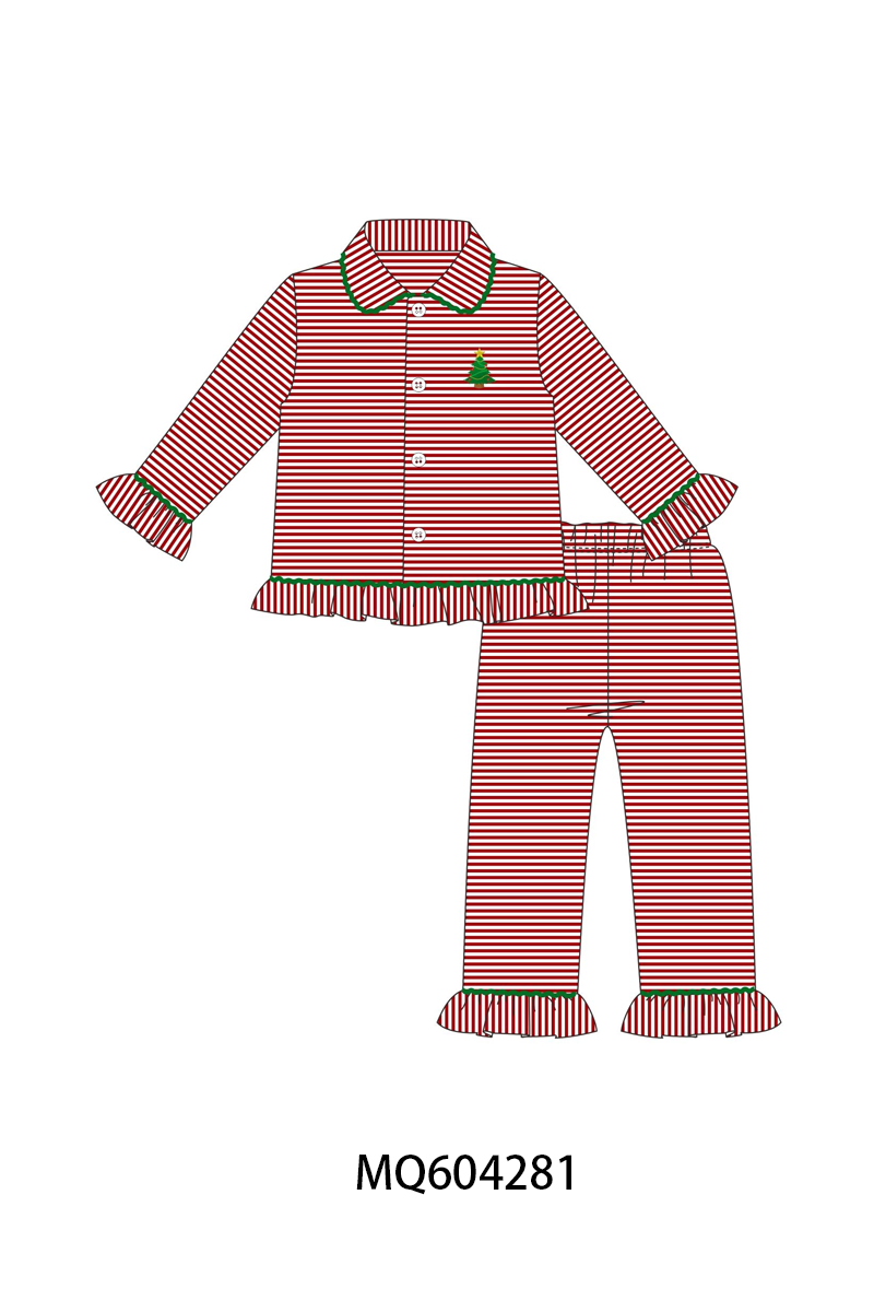 PO89 Red stripe christmas tree embroidery collection - closing 5/4 - ETA late october