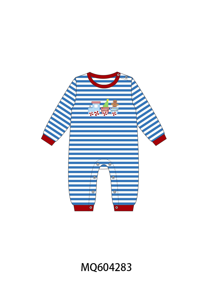 PO89 Pink&blue stripe train christmas tree gingerbread embroidery collection - closing 5/4 - ETA late october