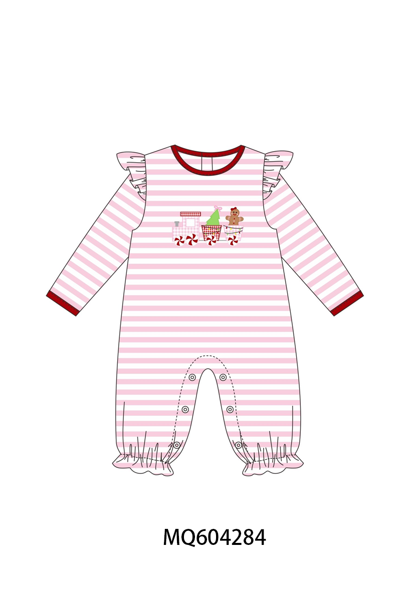 PO89 Pink&blue stripe train christmas tree gingerbread embroidery collection - closing 5/4 - ETA late october